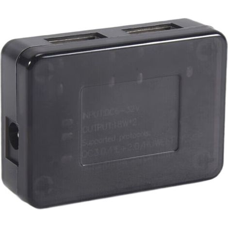 Duales USB-Schnellladegerät fürs Auto, Abwärtswandler, 6–30 V Eingang, 18 W pro Port, kompatibel mit QC2.0 und QC3.0 sowie einer Fahrzeugkarte