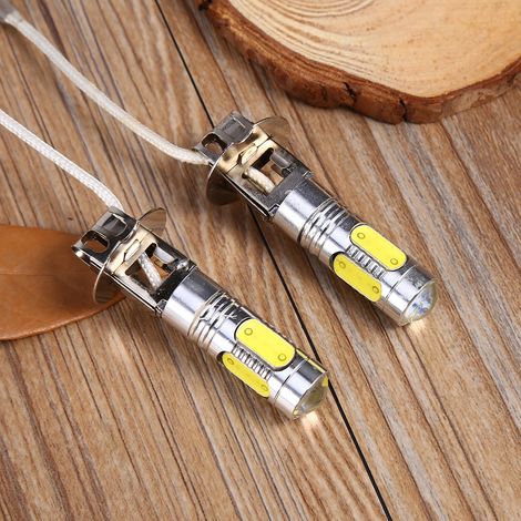2x Ampoule H3 COB LED Super Lumineuse Blanc Jour Brouillard Feu Stop Clignotant DRL Optique Voiture (1/5)