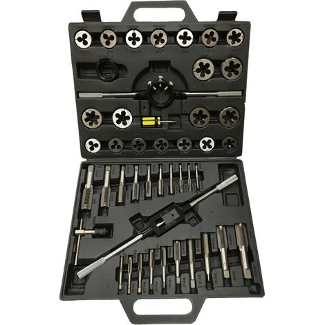 TAP AND DIE SET 45PC UNF UNC AF TUNGSTEN WRENCH CUTS BOLTS ENGINEERS KIT TP100