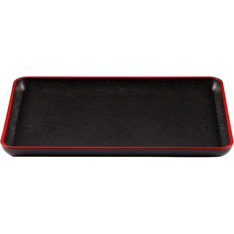 Japanisches Kunststofftablett – 30 x 19,9 cm – schwarz – für Restaurant, Zuhause, Hotel – minimalistisches Design