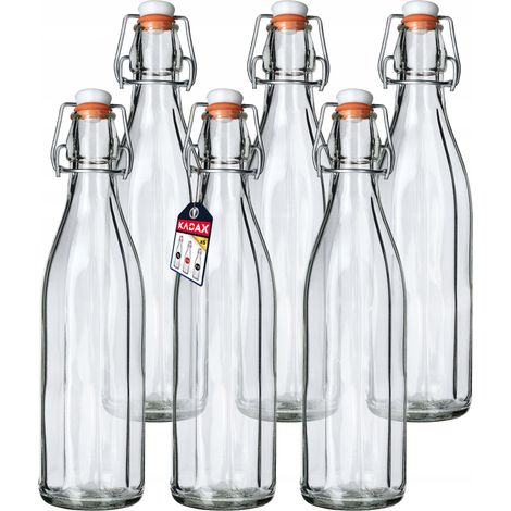 KADAX Universale Flasche mit Bügelverschluss, Bügelflasche, 750ml, 6 Stück