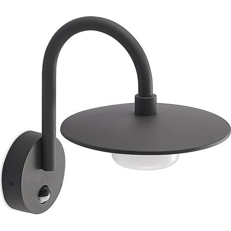 Lucande Lámpara de pared exterior 'Zamalino' en Negro Aluminio