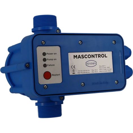 Renson – Dispositif de régulation Mascontrol – Accessoire de pompe de jardin – Débit 150 l/min – Protection anti marche à sec – Montage sur pompe immergée ou de surface