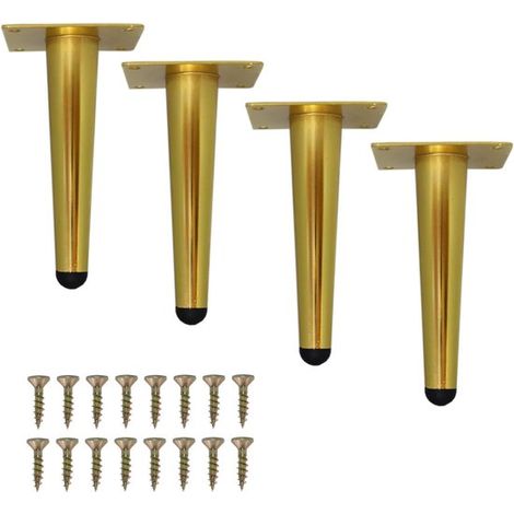 Patas de metal dorado para muebles, patas rectas y robustas, sofás y sillas, Patas para mesas de centro, Juego de 4 (doradas, 10 cm) (1/5)