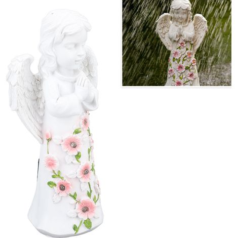 Statue d'Ange Solaire avec Succulente en Résine - Décor de Jardin Éclairé pour Patio Balcon Cour - Cadeau Nouveau Logement (1/5)