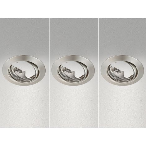 Runde Einbaustrahler Decke JURA 3er Set Ø 8,3cm schwenkbar Silber matt GU10 (1/5)