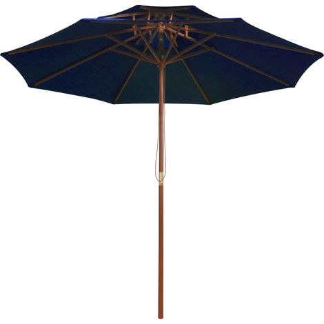 Maison Exclusive - Sonnenschirm mit Doppeldach und Holz-Mast Blau