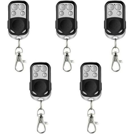 Lot de 5 télécommandes universelles Auto-apprenantes pour Portail Automatique et Garage fréquence 433,92 MHz avec Code Fixe avec Batterie Incluse (1/5)
