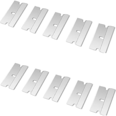 Lame De Rechange Pour Raclette Vitrocéramique - Acier Inoxydable - Double Face - 4 Cm X 1,9 Cm - 100 Pièces