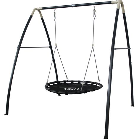 Balançoire nid d'oiseau en métal 2,2m – Acier revêtu – Compacte pour petits jardins – 4 ancrages au sol inclus – AXI