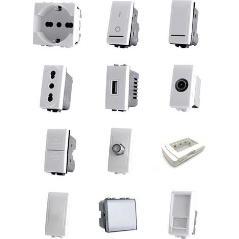 Mapam Serie elettrica Frutti Compatibili serie Bticino Light (ART)  Supporto 3 Moduli