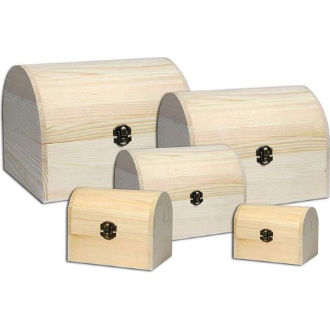 5 Bauli in Legno matrioska Baule portagioie da decoupage Decorazioni Fai da Te Idea Regalo Porta Oggetti (1/2)