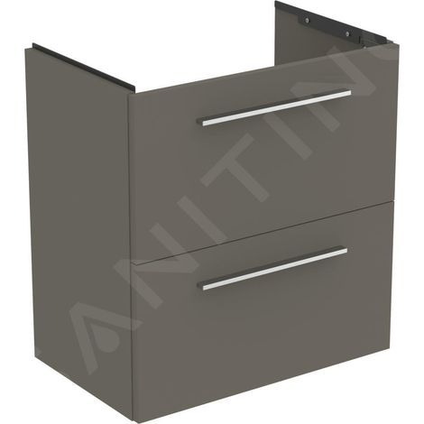 Meuble bas MWT-i.life S avec 2 tiroirs 600x375x630mm, gris quartz mat (1/5)