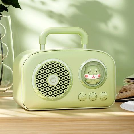 Enceinte Bluetooth (vert gazon), lampe d'ambiance capsule spatiale, lecteur de musique, enceinte décorative stéréo (1/5)