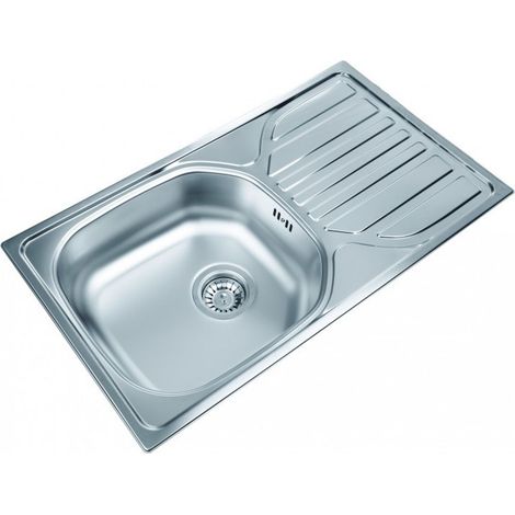 Edelstahlspüle 76cm x 43,5cm mit Ablage Spüle, Einbauspüle, Waschbecken, Küchenspüle (1/4)