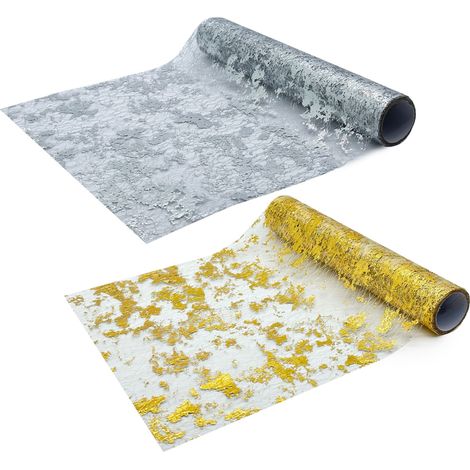 Runner De Table - Polyester Métallique Or - Pour Mariage Fête Noël - 28 cm x 2,74 m - Lot De 2 (1/5)
