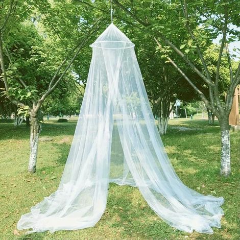 Lot de 2 moustiquaires en Polyester Blanc, Tissu tricoté Non imperméable, décoration de Chambre, avec Fermeture éclair (1/5)