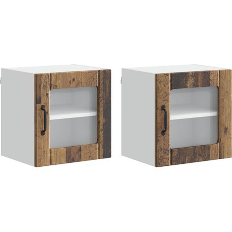 Maison Exclusive - Armario de vidrio para pared LUCCA 2 pcs Mader