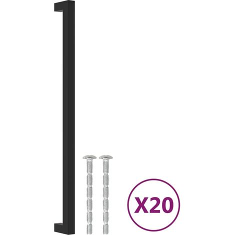 vidaXL Tiradores para armarios 20 uds acero inoxidable negro 320 mm (1/2)