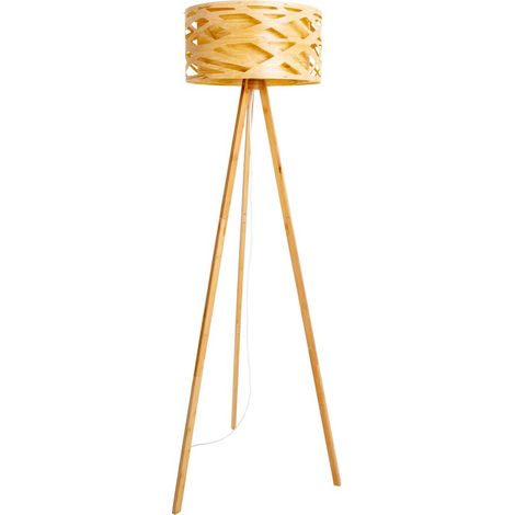 Stehleuchte Standlampe Wohnzimmerleuchte Schlafzimmerlampe Bambus H 148 cm