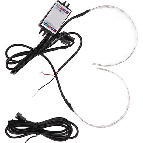 2 pièces multicolore rvb LED démon oeil Bluetooth APP contrôle Halo anneau phare pour voiture (1/5)