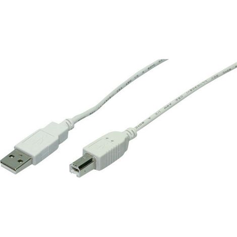 LogiLink USB-Kabel USB 2.0 USB-A Stecker, USB-B Stecker 1.80 m Grau CU0007