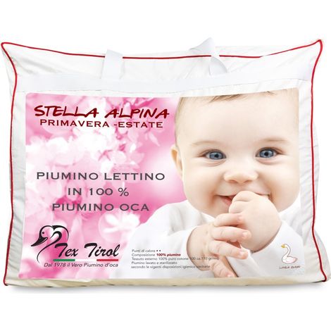 PIUMINO tex tirol © STELLA ALPINA da LETTINO estivo 100% PIUMINO OCA 100 gsm cm. 100 x 135 leggero