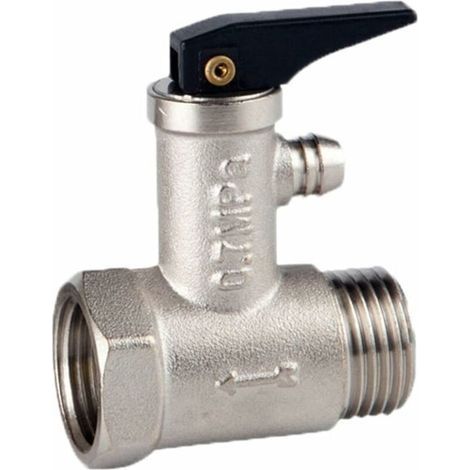 1 pièce 0,7 MPa filetage extérieur 1/2" x filetage intérieur en laiton nickelé, valve de sécurité pour chauffe-eau (1/5)