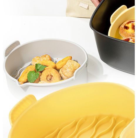 Nouveau moule à pâtisserie en silicone épais pour friteuse à air, moule à gâteau pliable/tapis de cuisson pour barbecue, 7,8 pouces. (1/5)