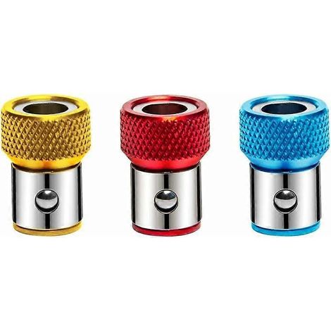 Lot de 3 anneaux magnétiques porte-vis universels amovibles en alliage magnétique antidérapant, accessoires de tournevis pour embouts de tournevis doubles à tige hexagonale de 1/4 pouce (1/5)