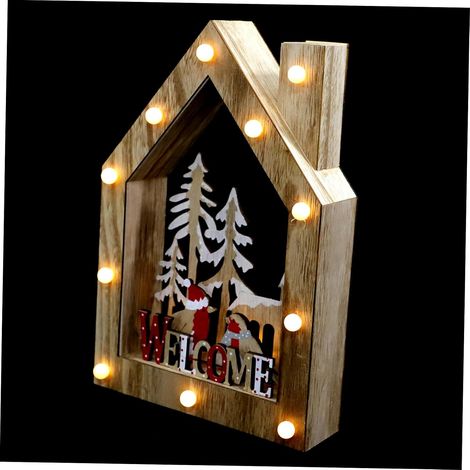 2 Pièces Lumières décoratives Ambiance Noel Goodies Noel Decor de Noel Decoration de Noel vsp Noel agencements Light Night LED décor de fête de noël décor de Maison en Bois (1/5)
