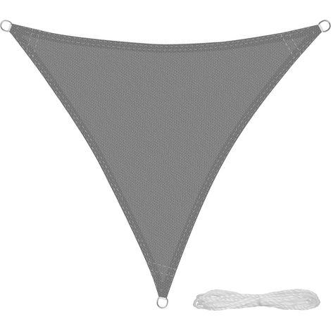 Voile d'ombrage triangulaire 3,6x3,6x3,6 mètres gris