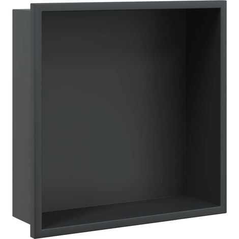 Maison Exclusive - Hornacina ducha acero inoxidable negro mate 32