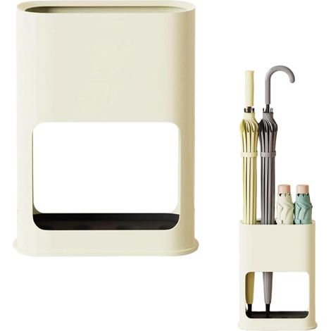 Porte-parapluies en plastique avec bac récupérateur amovible, idéal pour décorer votre entrée, votre bureau ou votre maison. (1/5)