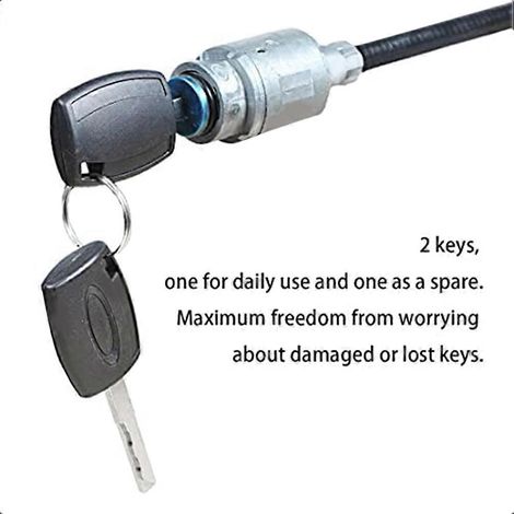 Kit de réparation de verrou de capot à tige longue avec deux clés, compatible avec Ford Focus MK2 2004-2012 1343577 4M5AA16B970BA (1/5)
