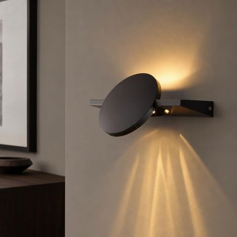 LED Wandleuchte schwarz matt Wandlampe Flurlampe verstellbarer Spot H 28 cm (1/5)