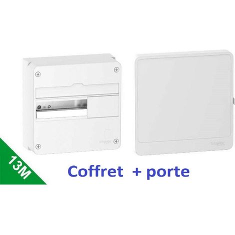 Schneider – Coffret électrique 13 modules 1 rangée – Montage saillie – Indice IP 30 – Intensité 63A – Matériau techno-plastique blanc