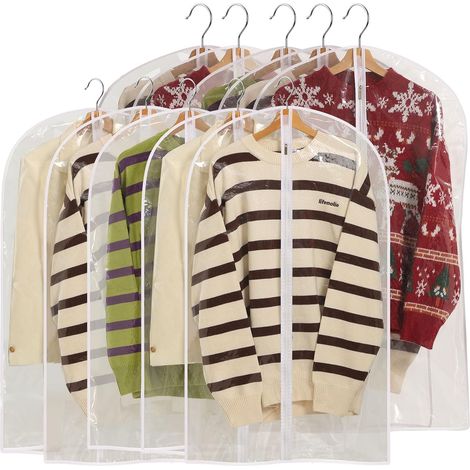 Transparente Kleidersäcke zum Aufhängen von Kleidung, 40" Anzugsäcke zur Aufbewahrung im Kleiderschrank, staubdichte Anzugshüllen aus Kunststoff, Kleiderschutzbeutel mit Reißverschluss für Mäntel, Jac (1/5)