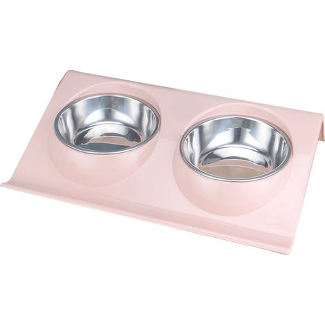 Gamelle pour chat et chien, ensemble de gamelles pour animaux de compagnie, gamelle portable pour chien et chat, gamelle basique pour chat avec double paroi en acier inoxydable (1/4)