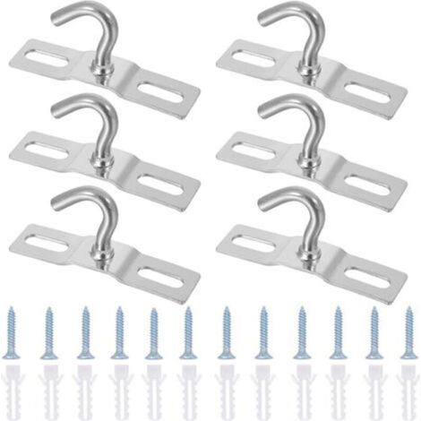 6 Pieces Ceiling Hook, Hook Plates, Ceiling Light Base Plate, Steel Heavy Duty Ceiling Hook with Screws for Hanging Lamp, Plant, Basket, Fan (70mm) (1/5)