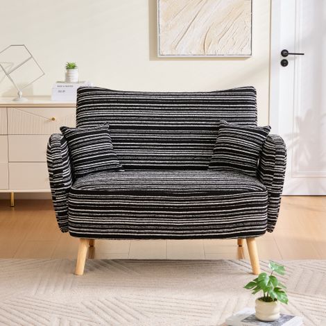 Canapé 2 places moderne et élégant — Doté d'accoudoirs ultra-confortables, de coussins d'accoudoir et de poches de rangement — Un canapé moderne, spacieux et douillet pour chambres et petits espaces ( (1/4)