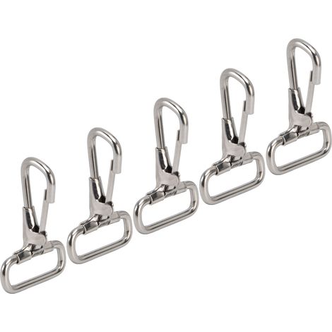 Lot de 5 mousquetons en acier inoxydable 304 pour porte-clés, attache de laisse de chien et collier, 29 mm