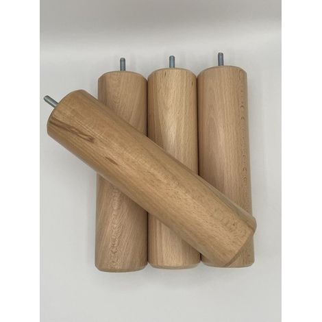 4 PIEDS en BOIS HAUTEUR 15 cm