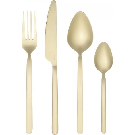 [GEBRAUCHT] B-Ware Blomus   Stella Besteckset Champagne 16 Teilig Besteck Messer Gabel Küchenset