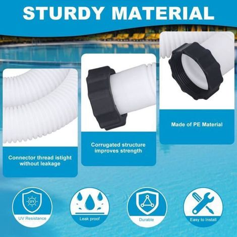 Tuyau de rechange pour pompe de piscine - SALALIS - - PE solide - Étanche - 1,5 m (1/4)