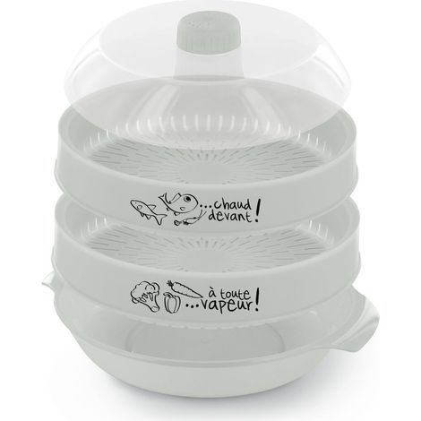 Cuiseur Vapeur 2 Étages en Plastique 2,4 L Couleurs Assorties (1/5)