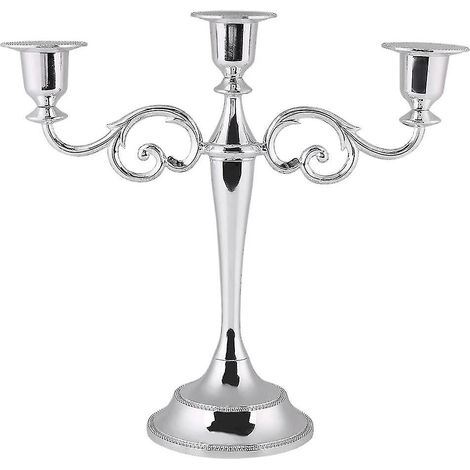 Candélabre à 3 bras en métal, style européen, 2024, décoration pour mariage ou maison, disponible en 2 couleurs. (1/5)