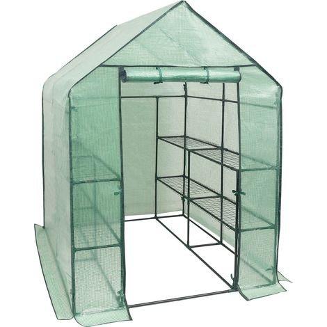 Serre de Tomate en Polyéthylène, 143x143x195 cm, Semi-Transparente, Étanche, pour Jardin et Maison-Green (1/5)