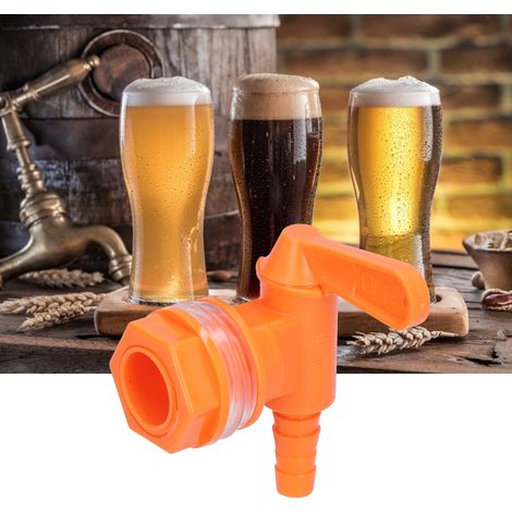 Kit de robinet pour fût de brassage amateur, avec joints, orange, idéal pour la fermentation de boissons gazeuses. (1/5)