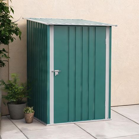 Abri de jardin métal vert 1,03 m² avec toit en pente 100 x 103 x (1/5)